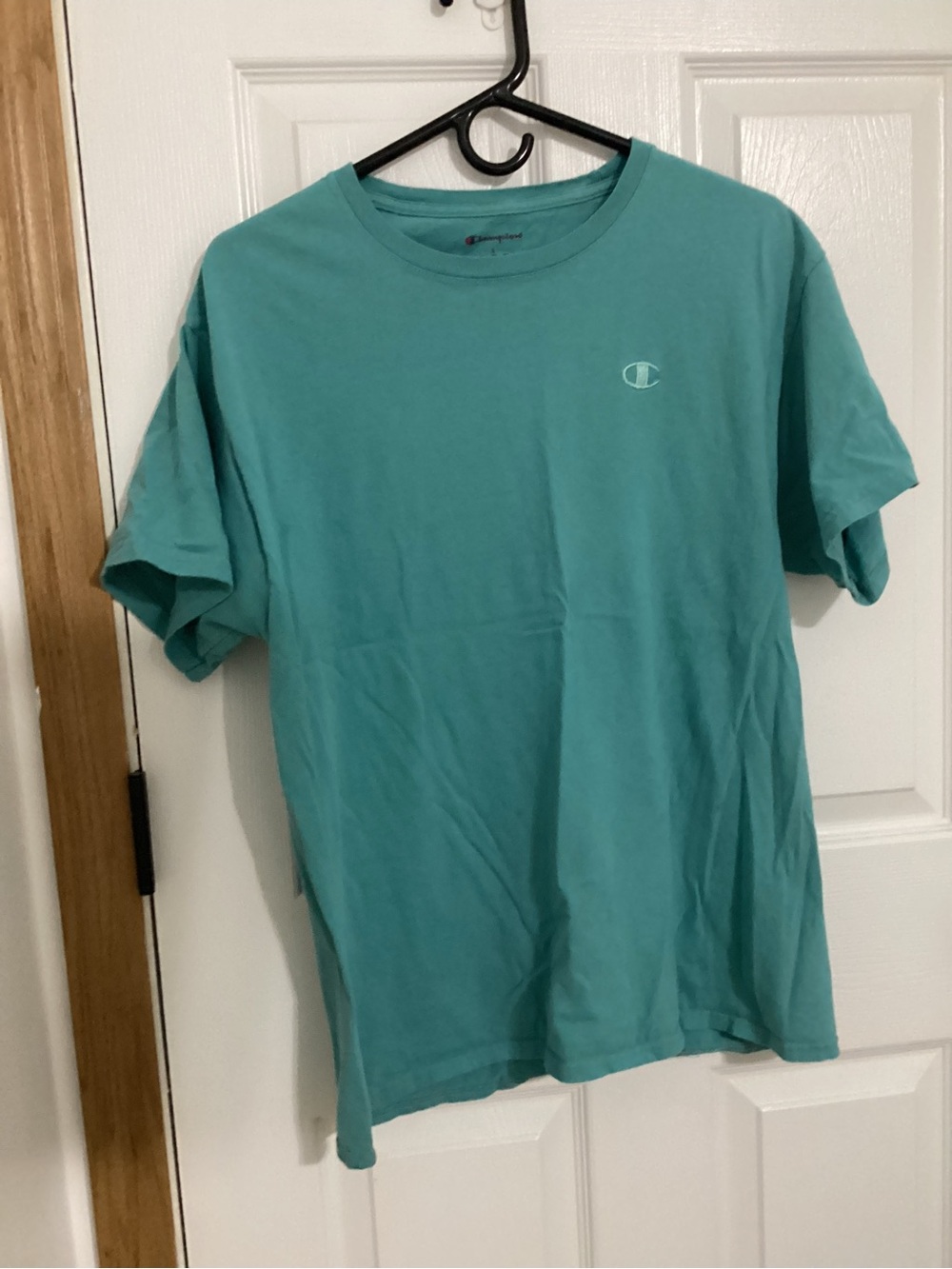 Champion Men's Teal Short Sleeve Crew T-Shirt Large